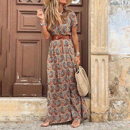 Liora | Maxi Ibiza jurk in hippiestijl + GRATIS riem