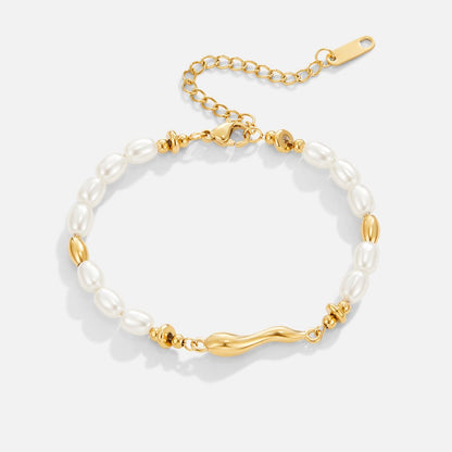 Lov Zoetwaterparel Armband | Goud