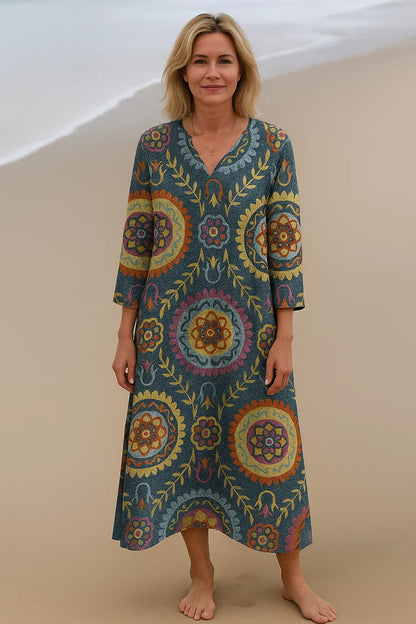 Sofie| Mandala Maxi-jurk – Straal van Blijdschap in Boho-elegantie