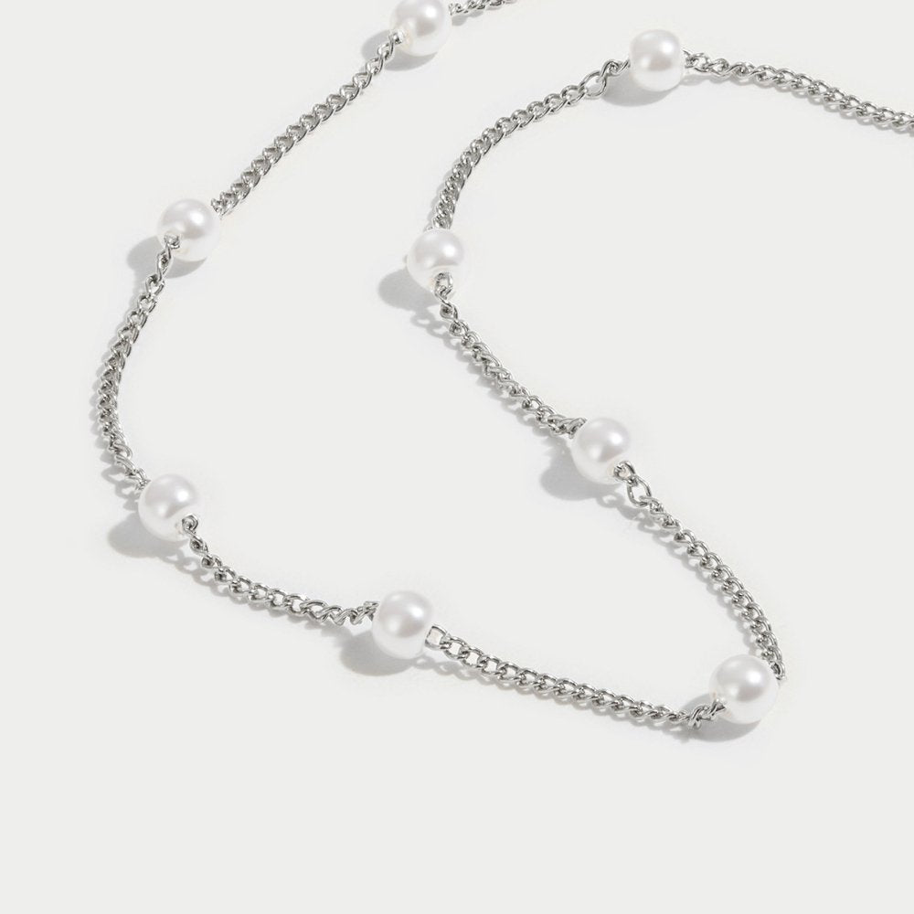 Nura Parel Zilveren Ketting