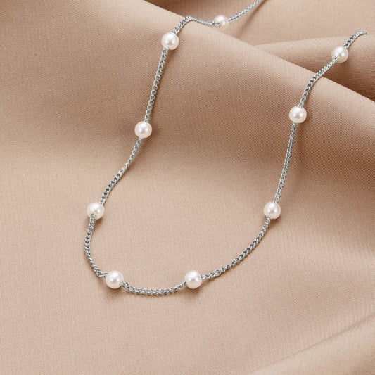 Nura Parel Zilveren Ketting