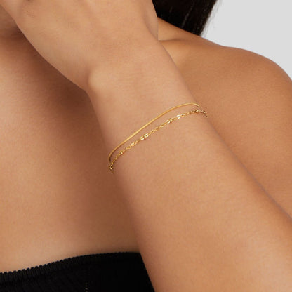 Pia Gelaagde Armband | Goud