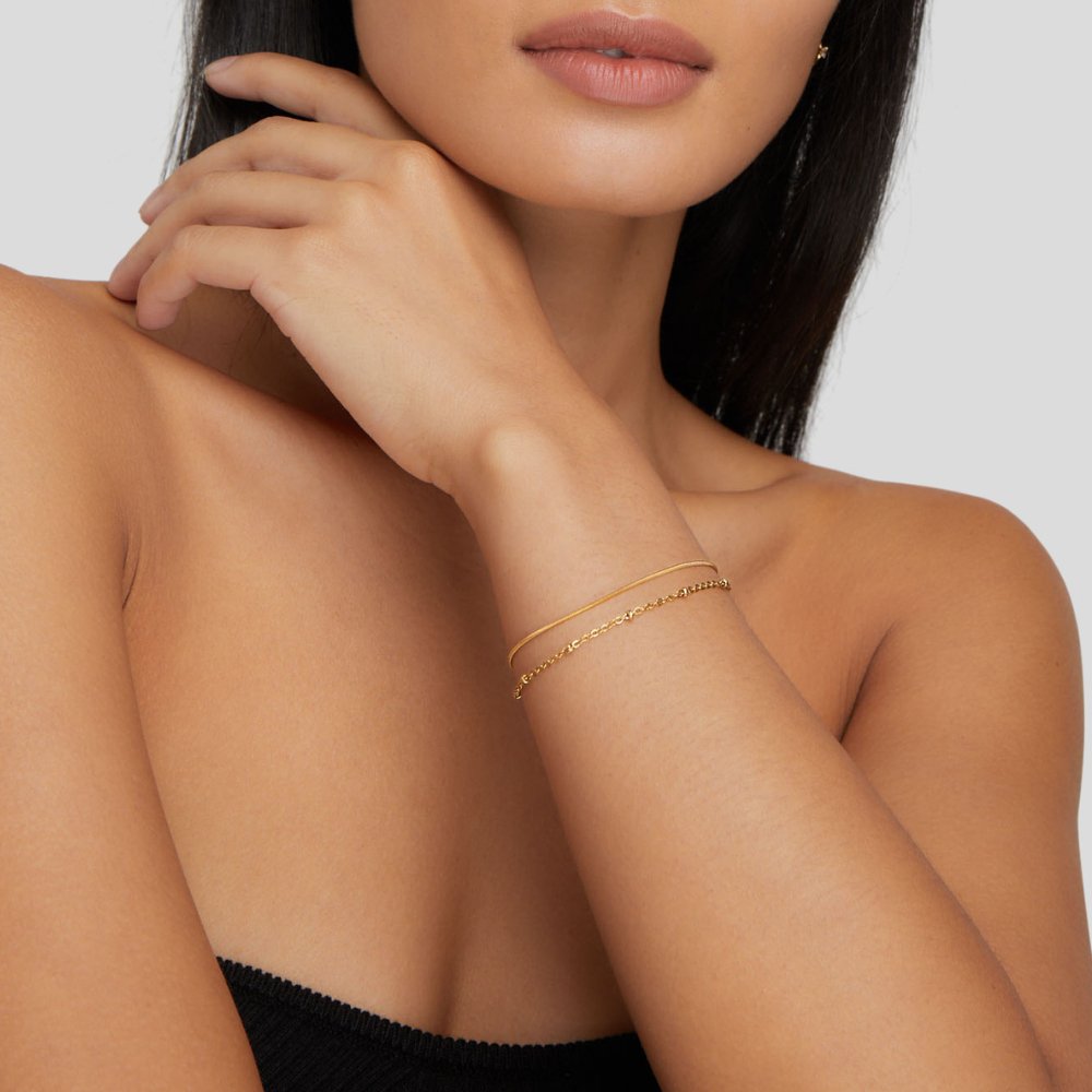 Pia Gelaagde Armband | Goud