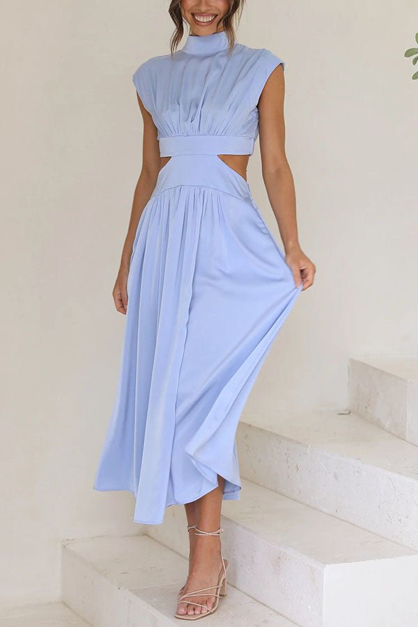 Quincy | Midi-jurk met Cut-Out en Zakken