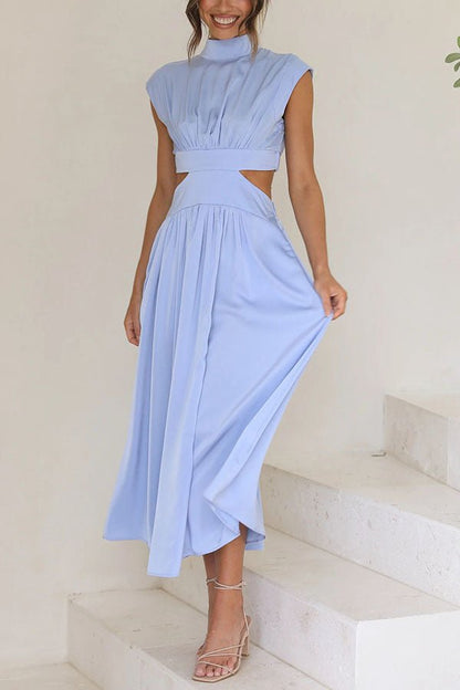 Quincy | Midi-jurk met Cut-Out en Zakken