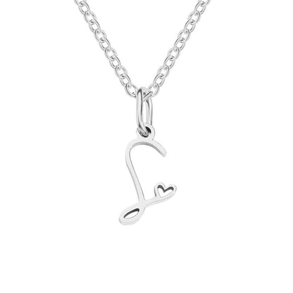 Zilveren Letter Hart Ketting